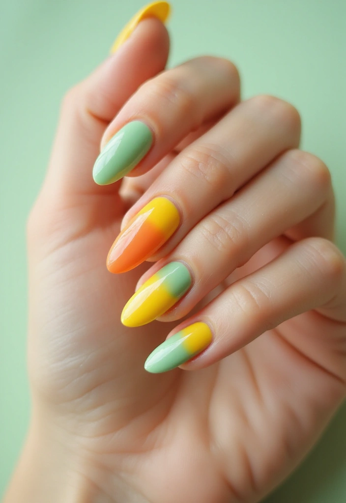 19 Citrus Nail Designs That Will Have You Feeling Fresh and Fabulous! - 5. Tangy Gradient