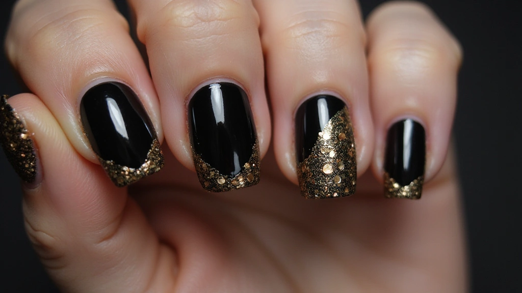 21 Ideas de Manicure Negro con Dorado que Definirán tu Estilo en 2025 (¡Imperdible el #14!) - 20. Doble Capa