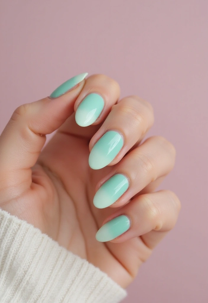 21 Mint, Lilac & Pastel Green Nail Ideas That'll Leave You Breathless! - 1. Mint Ombre Magic