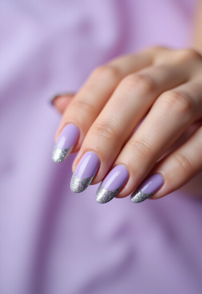 21 Mint, Lilac & Pastel Green Nail Ideas That'll Leave You Breathless! - 5. Lilac with Glitter Tips