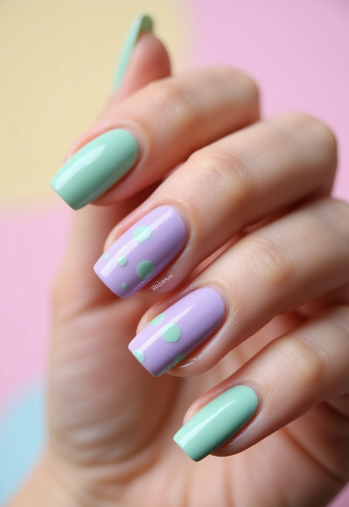 21 Mint, Lilac & Pastel Green Nail Ideas That'll Leave You Breathless! - 6. Pastel Green Polka Dots