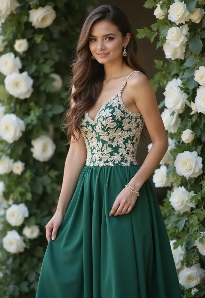 25 Romantic Summer Wedding Colors That'll Set the Perfect Mood for Your Big Day! - 16. Emerald Green and Cream