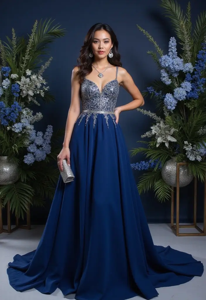 25 Romantic Summer Wedding Colors That'll Set the Perfect Mood for Your Big Day! - 21. Indigo and Silver