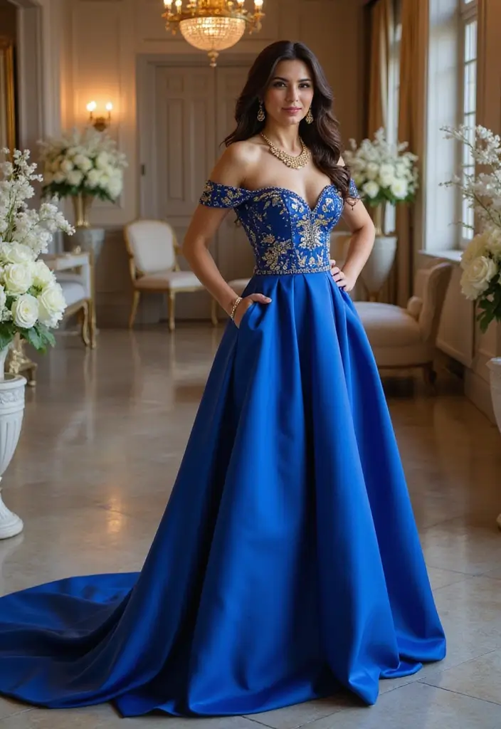 25 Romantic Summer Wedding Colors That'll Set the Perfect Mood for Your Big Day! - 24. Cobalt Blue and Gold