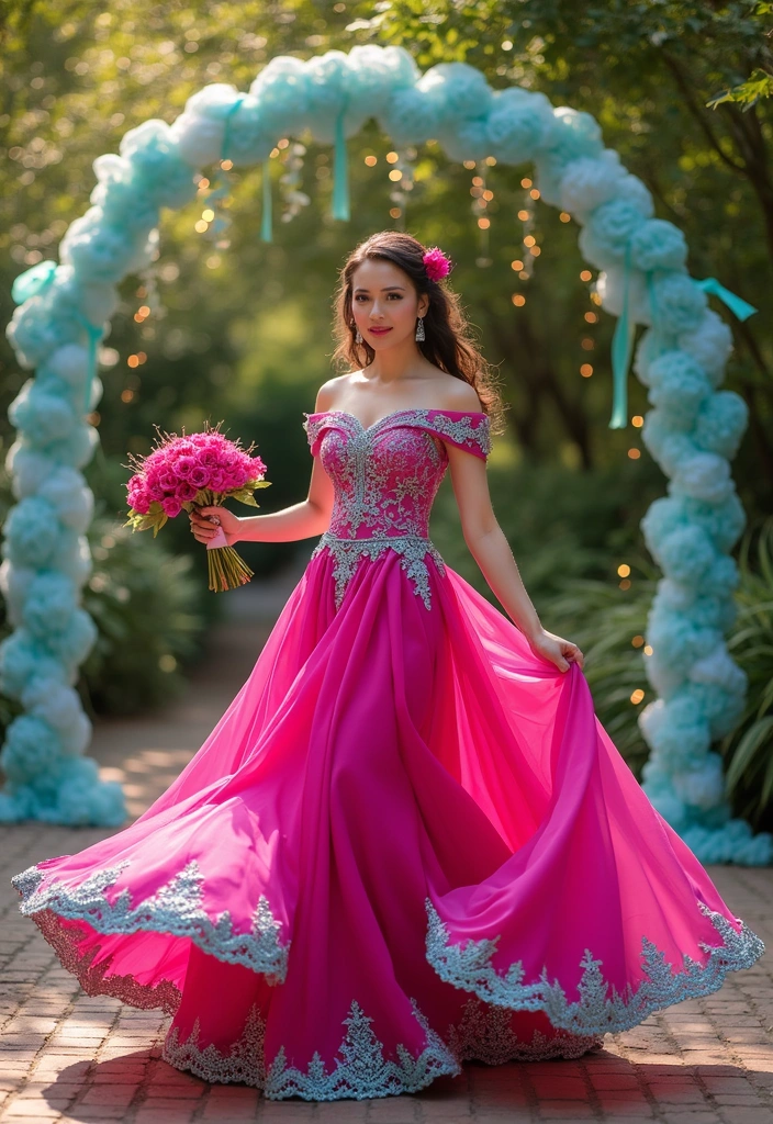 25 Romantic Summer Wedding Colors That'll Set the Perfect Mood for Your Big Day! - 6. Fuchsia and Turquoise