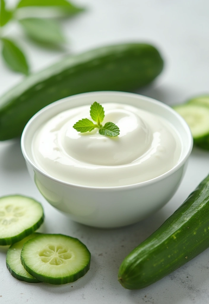 Las 15 Mejores Mascarillas Faciales Hidratantes que Transformarán Tu Piel en Solo 15 Minutos - 5. Mascarilla de Pepino y Yogur