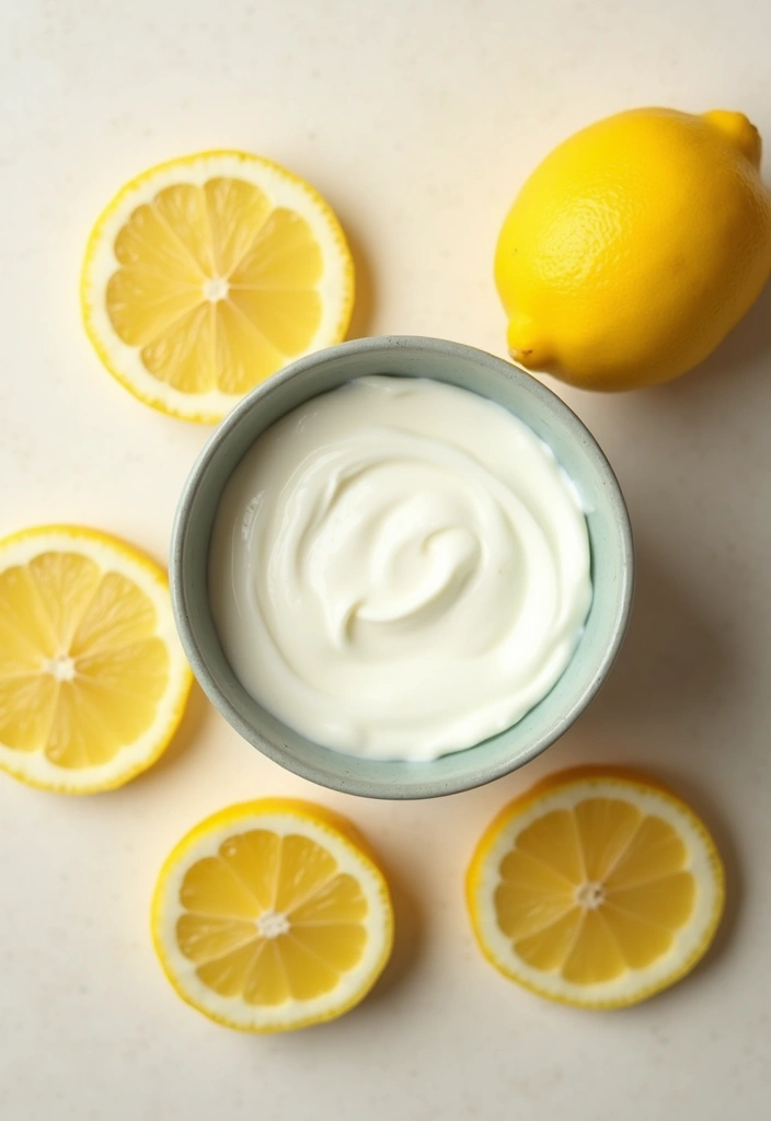 Las 15 Mejores Mascarillas Faciales Hidratantes que Transformarán Tu Piel en Solo 15 Minutos - 9. Mascarilla de Yogur y Limón
