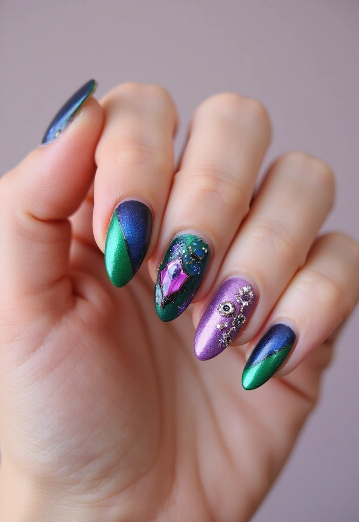 10 Stunning Cat Eye Nail Designs That Will Make You Want to DIY Right Now! - 2. Colorful Cat Eye Delight