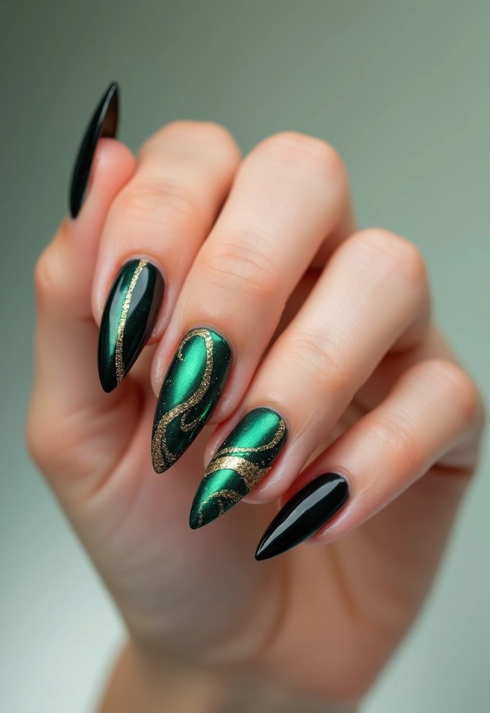 10 Stunning Cat Eye Nail Designs That Will Make You Want to DIY Right Now! - 6. Cat Eye Marble Effects