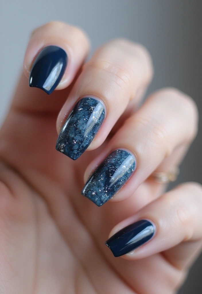 13 Creative Blue Steel and Navy Nail Designs That Are Pure Art! - 10. Textured Layers