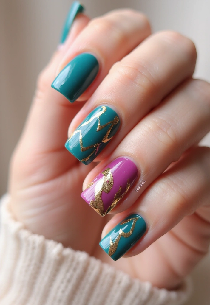 14 Trendy 3D Nail Styles That Are Taking Over Instagram (You Won't Believe #9!) - 2. Geometric Glam