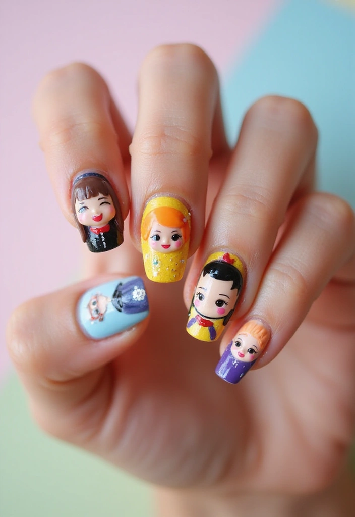 14 Trendy 3D Nail Styles That Are Taking Over Instagram (You Won't Believe #9!) - 3. Themed Characters