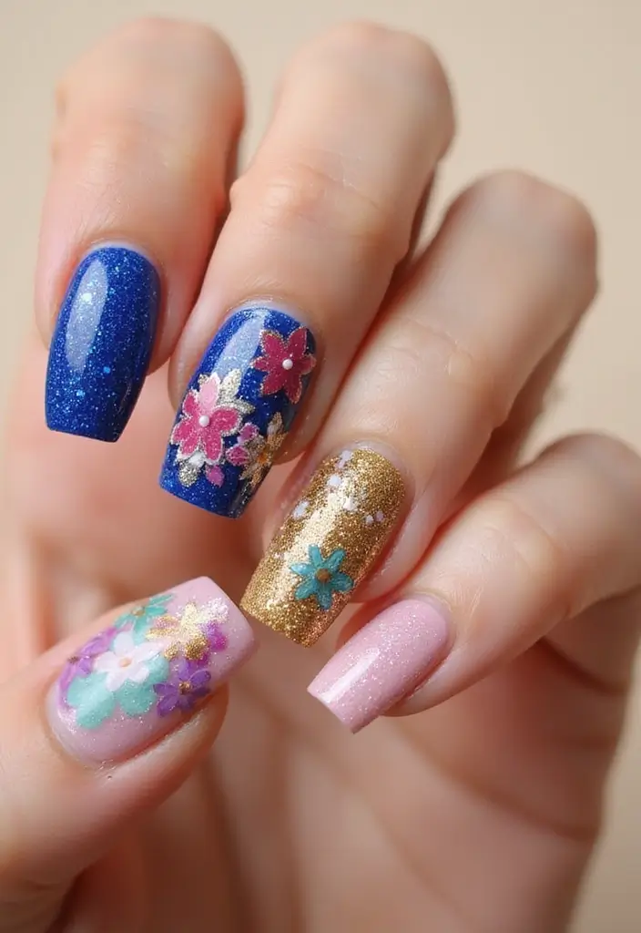 14 Trendy 3D Nail Styles That Are Taking Over Instagram (You Won't Believe #9!) - 4. Glitter and Glamour