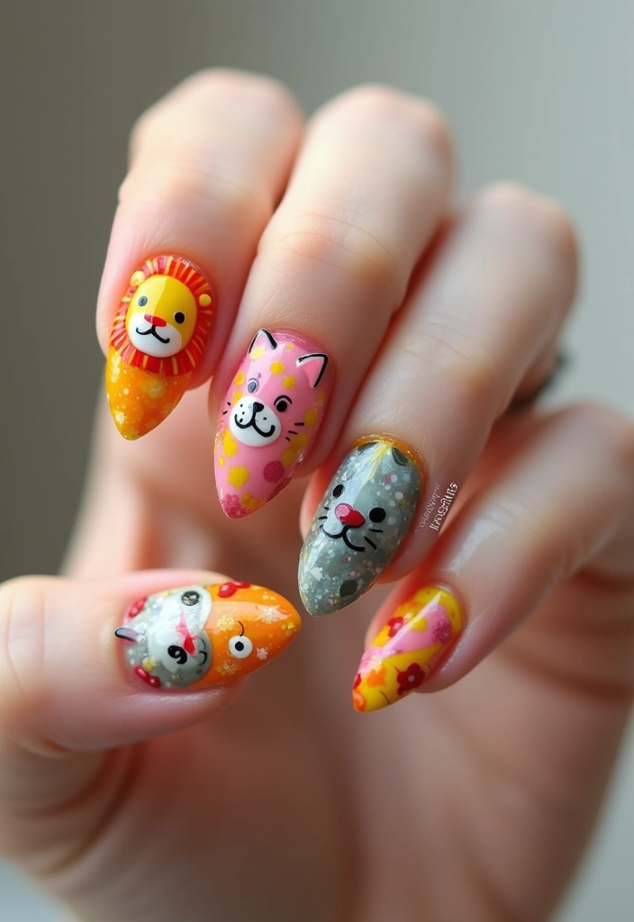 14 Trendy 3D Nail Styles That Are Taking Over Instagram (You Won't Believe #9!) - 6. Animal Kingdom