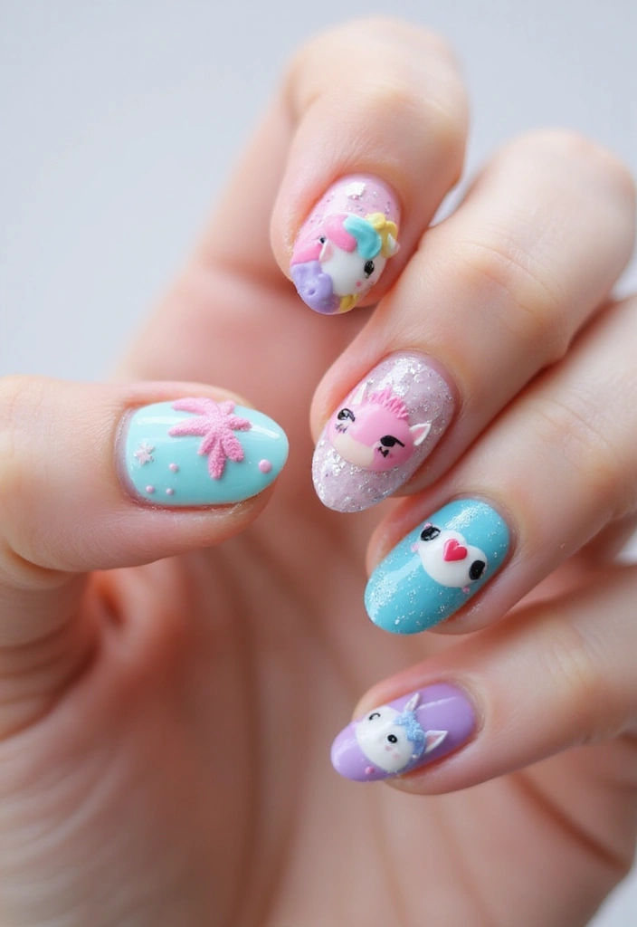 14 Trendy 3D Nail Styles That Are Taking Over Instagram (You Won't Believe #9!) - 9. Whimsical Creatures