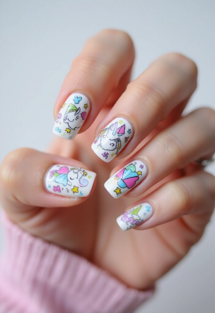 18 Nail Designs So Trendy You'll Want to Show Them Off Everywhere! - 16. Fun Doodles