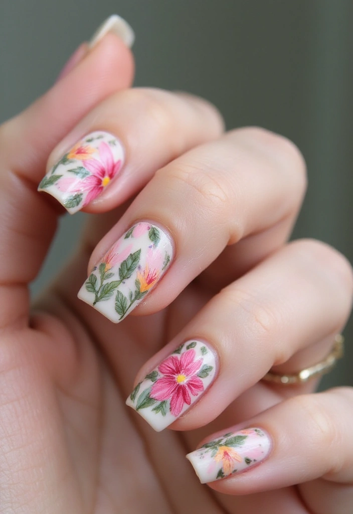 18 Nail Designs So Trendy You'll Want to Show Them Off Everywhere! - 2. Floral Fantasy