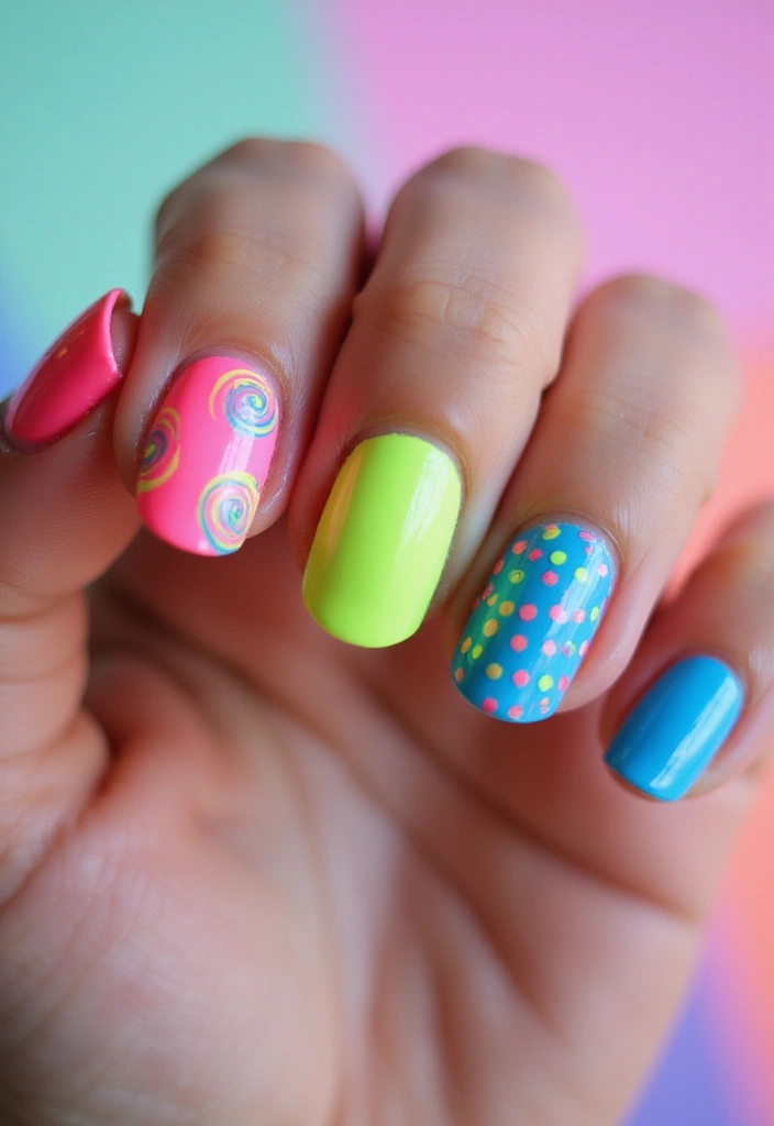 18 Nail Designs So Trendy You'll Want to Show Them Off Everywhere! - 5. Neon Nights