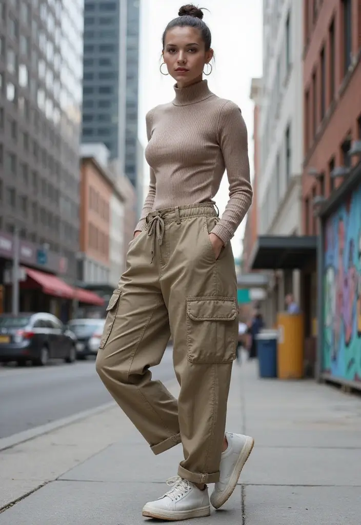 20 Street Style Outfits That'll Make You the Envy of Every Sidewalk! - 14. Utility Chic with Cargo Pants