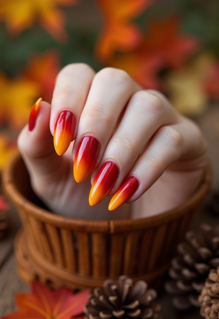 21 Stunning Fall Nails 2025 That Will Leave You Breathless (You Won't Believe #10!) - 11. Warm Ombre Leaves