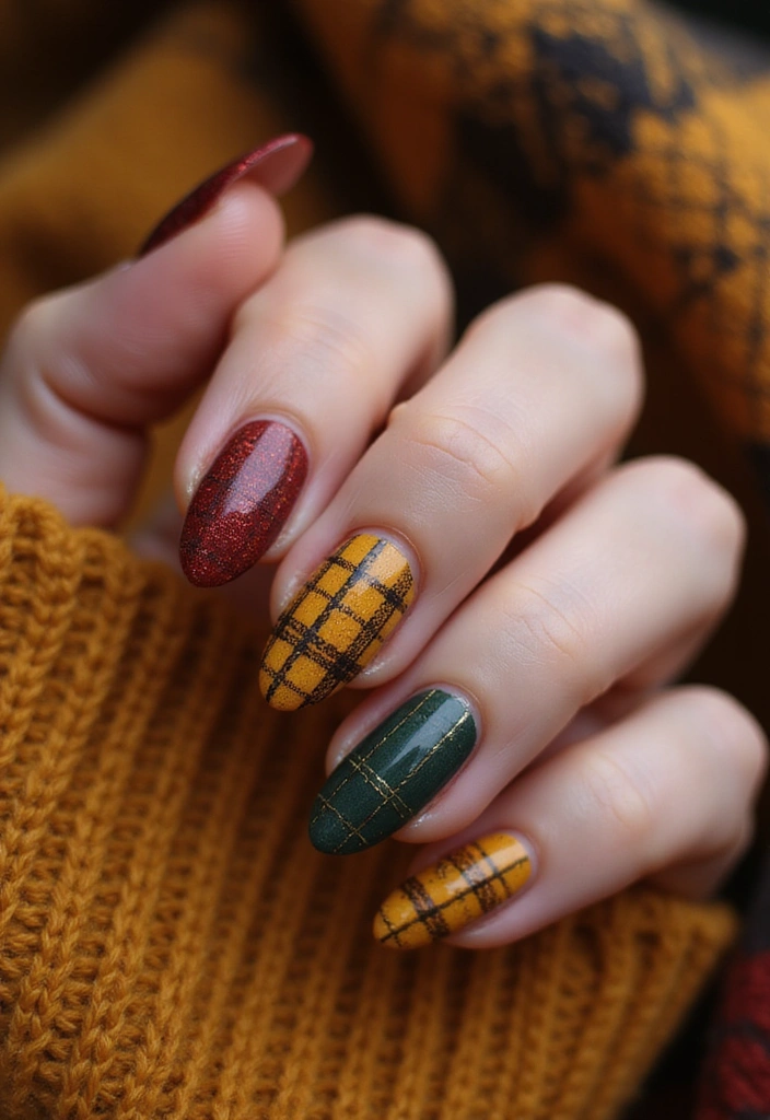 21 Stunning Fall Nails 2025 That Will Leave You Breathless (You Won't Believe #10!) - 12. Classic Plaid