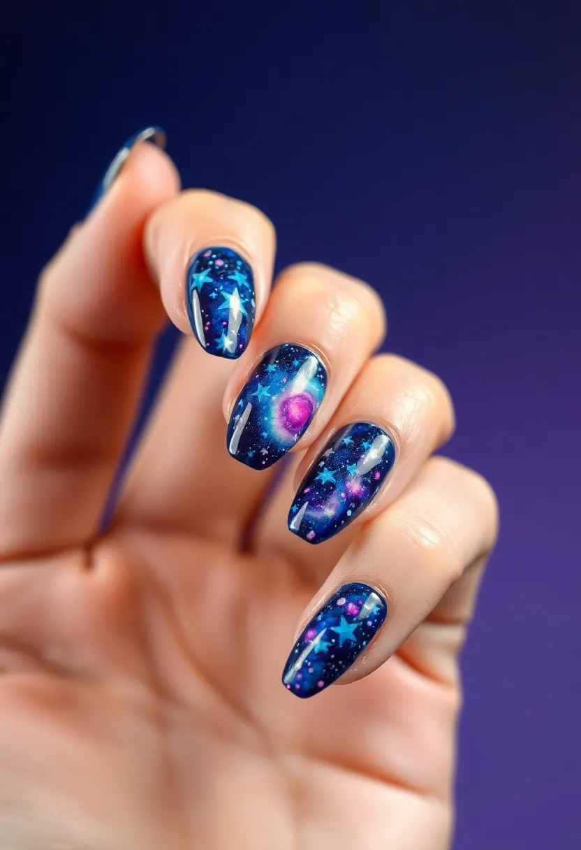 21 Stunning Fall Nails 2025 That Will Leave You Breathless (You Won't Believe #10!) - 15. Twinkling Galaxy