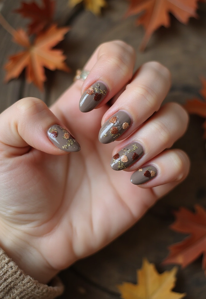 21 Stunning Fall Nails 2025 That Will Leave You Breathless (You Won't Believe #10!) - 8. Acorn and Pine Cone Accents