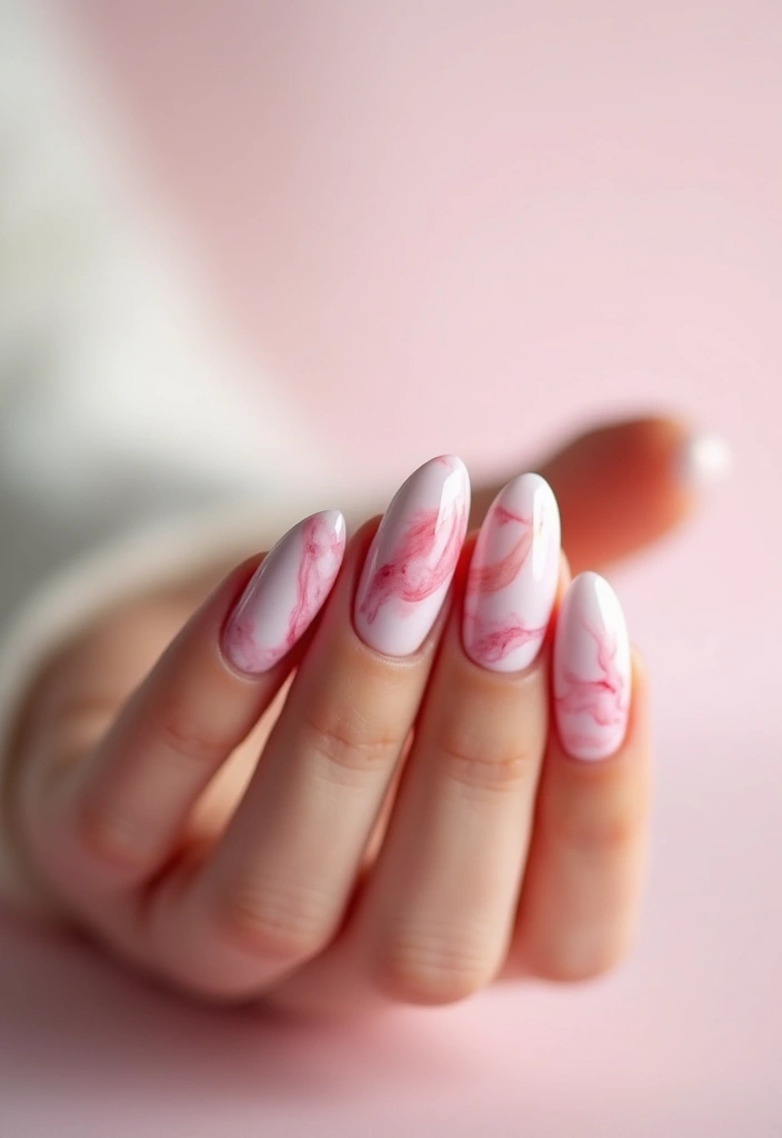12 Stunning Marble Pink Nail Ideas That'll Make Your Friends Green with Envy! - 9. Watercolor Marble Effect