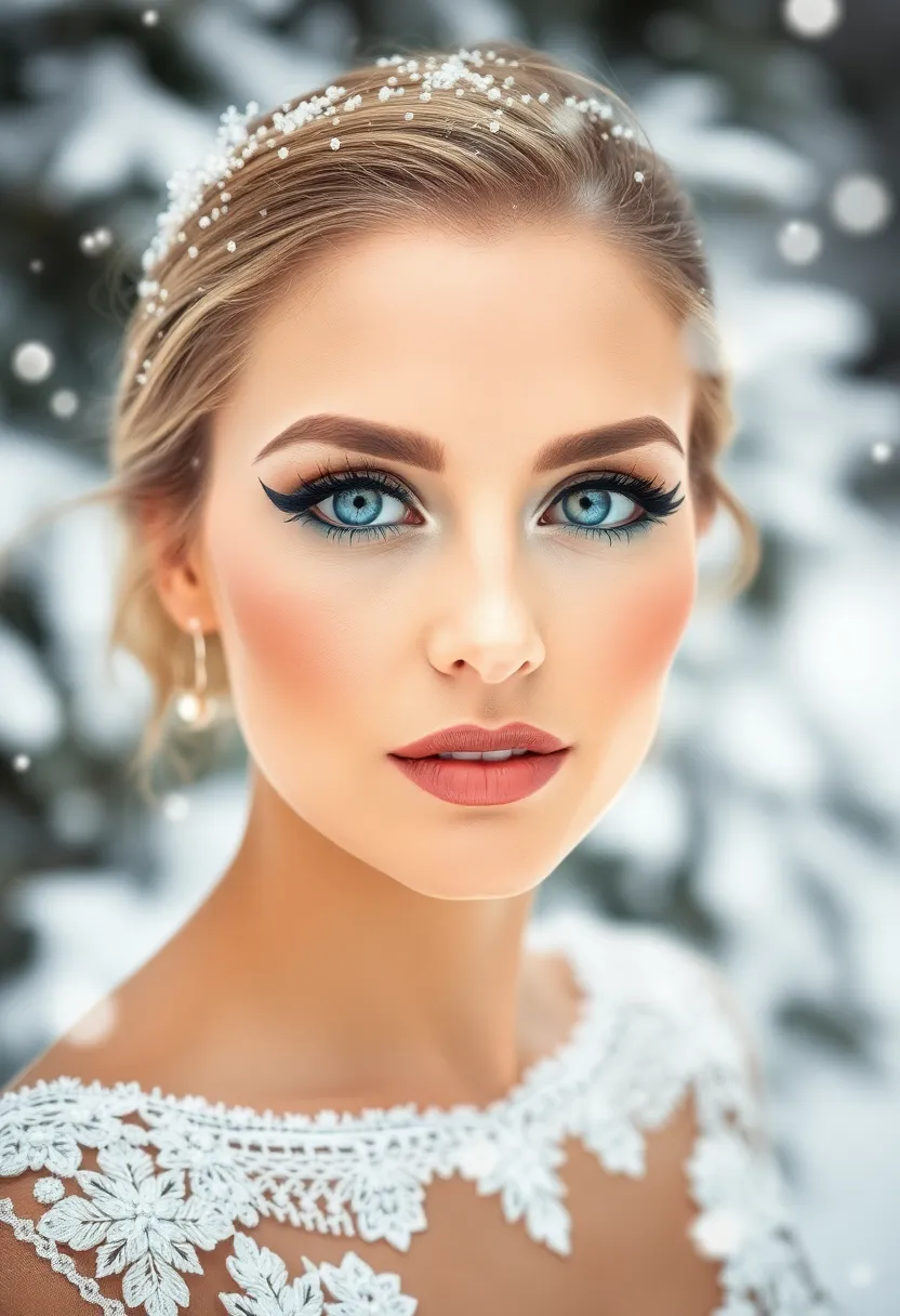 13 Glamorous Winter Bridal Makeup Looks That'll Last Through Any Snowstorm (#6 Will Blow Your Mind!) - 12. Modern Artistry: Bold Graphic Liner