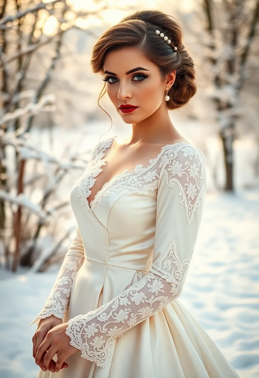 13 Glamorous Winter Bridal Makeup Looks That'll Last Through Any Snowstorm (#6 Will Blow Your Mind!) - 13. Vintage Glam: Retro-Inspired Looks