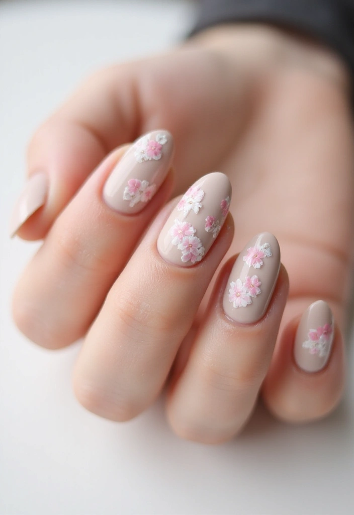 14 Minimalist Nail Designs That Are Effortlessly Gorgeous (You Won't Want to Miss #4!) - 13. Floral Minimalism for a Touch of Nature