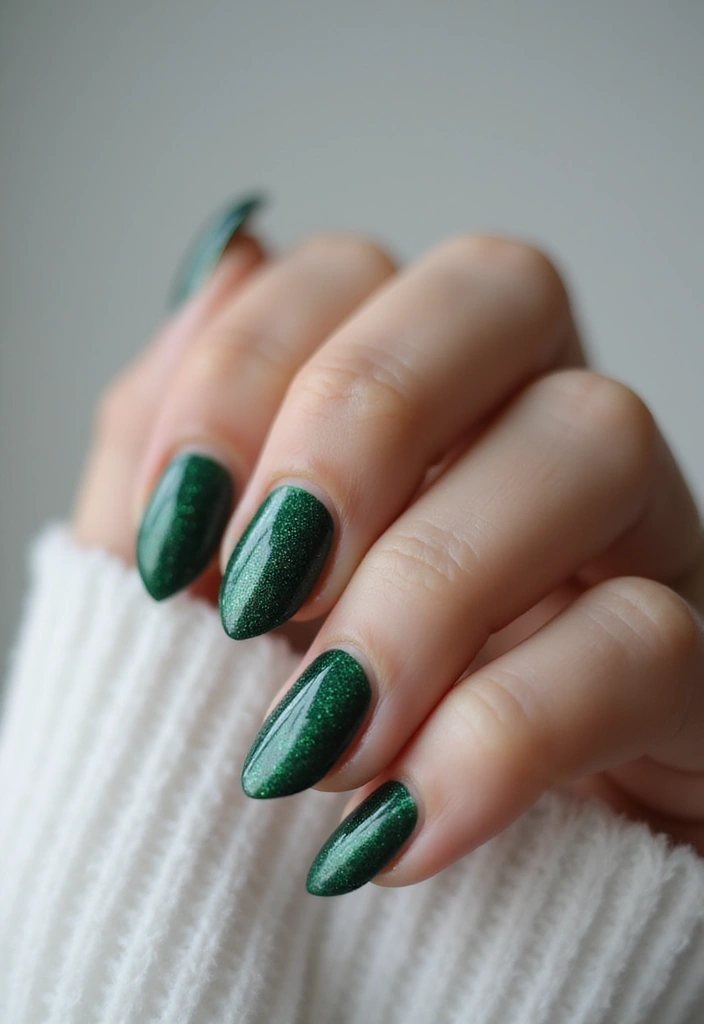 14 Textured Velvet Cat-Eye Gels That Create Jaw-Dropping Nail Art (See #9!) - 3. Emerald Enchantment
