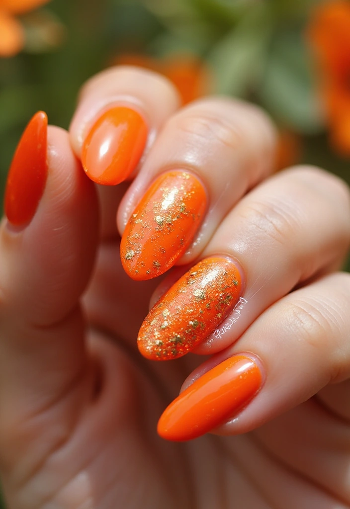 14 Textured Velvet Cat-Eye Gels That Create Jaw-Dropping Nail Art (See #9!) - 6. Fiery Tangerine