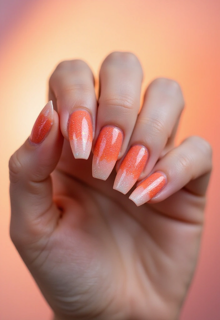 14 Textured Velvet Cat-Eye Gels That Create Jaw-Dropping Nail Art (See #9!) - 8. Coral Sunset