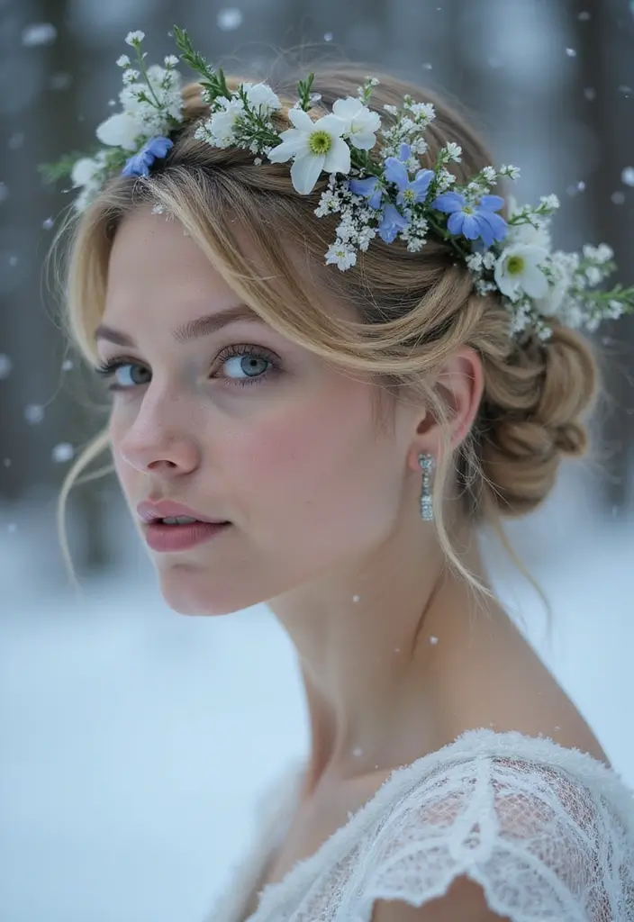 14 Unique Winter Hair Braids That’ll Make You Stand Out in the Snow! - 3. Winter Wonderland Crown Braid