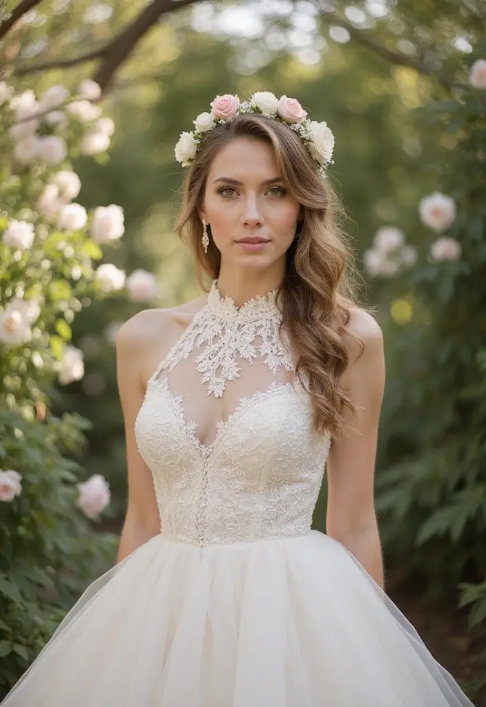 15 Boho Wedding Hairstyles That Are Pure Dreaminess (Wait Until You See #8!) - 11. Romantic Twisted Half-Up Style
