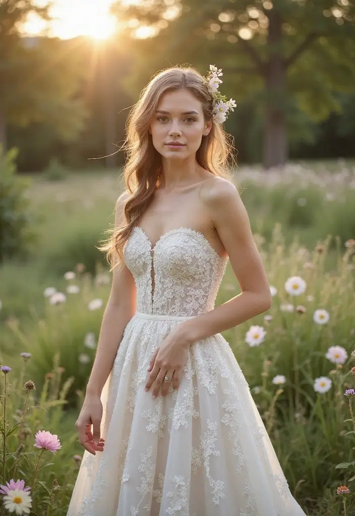 15 Boho Wedding Hairstyles That Are Pure Dreaminess (Wait Until You See #8!) - 9. Twisted Side Braid with Natural Elements