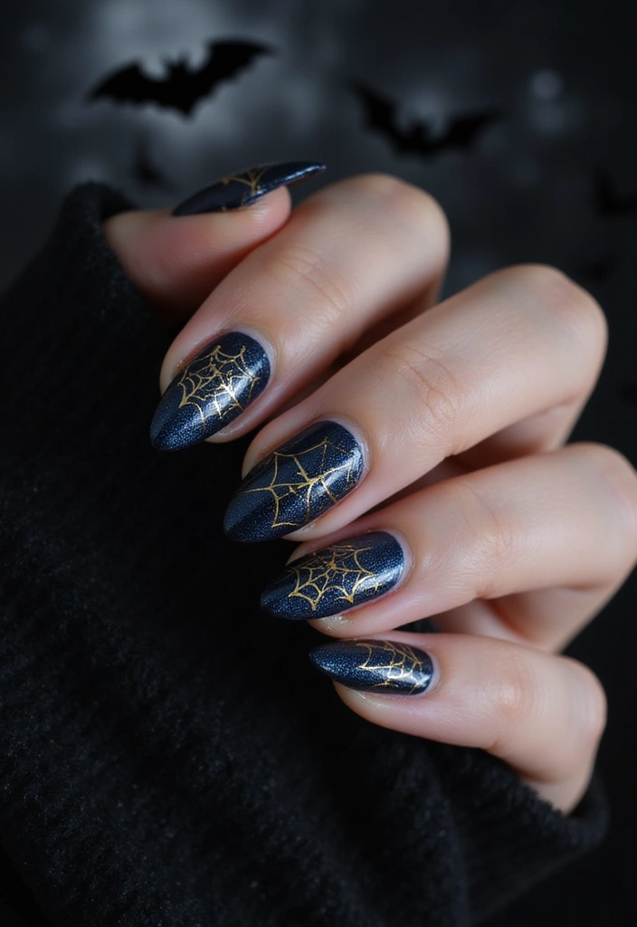 15 Fancy Nails to Flaunt This October (You Won't Believe #7!) - 10. Glimmering Spiderwebs