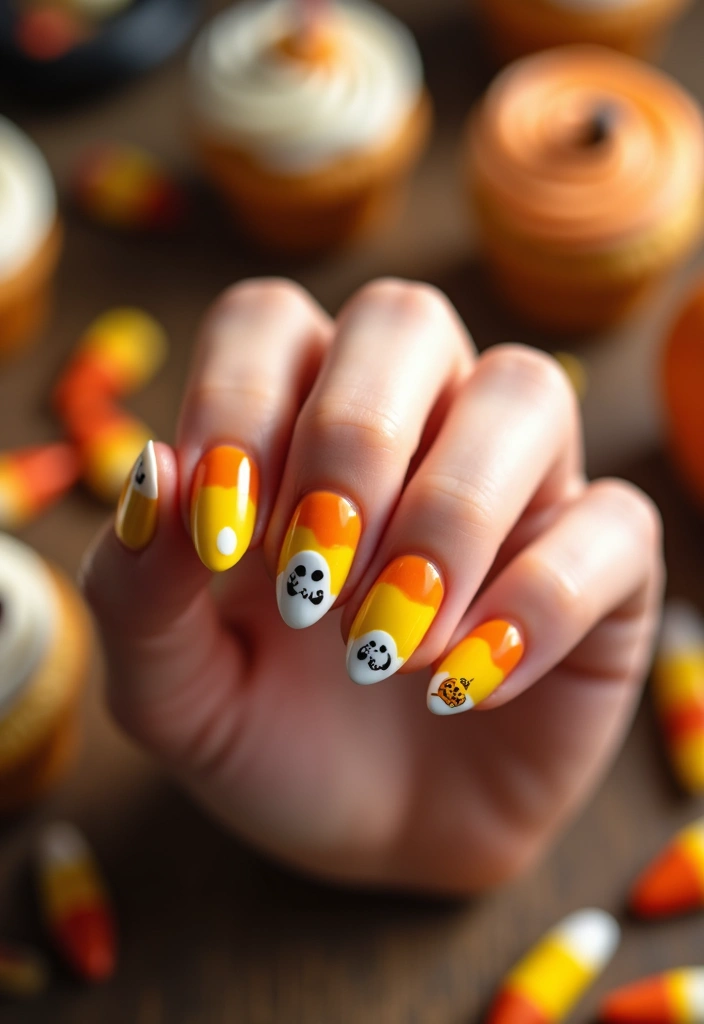 15 Fancy Nails to Flaunt This October (You Won't Believe #7!) - 12. Candy Corn Fun