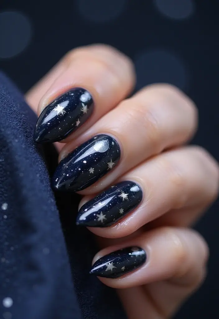 15 Fancy Nails to Flaunt This October (You Won't Believe #7!) - 15. Starry Night Inspirations