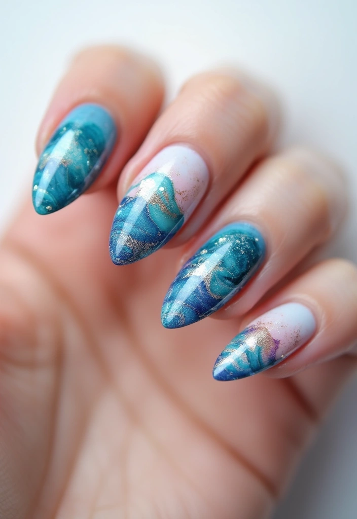 15 Vibrant Abstract Nail Designs That Will Make You Stand Out (You Won't Believe #8!) - 14. Abstract Waves