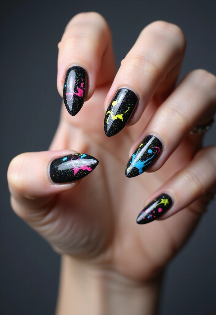 15 Vibrant Abstract Nail Designs That Will Make You Stand Out (You Won't Believe #8!) - 5. Splatter Art