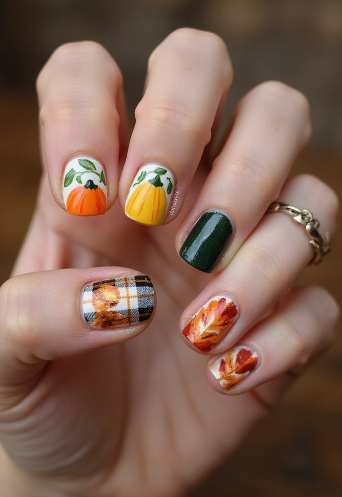 16 Pumpkin Nail Designs That Are Perfect for Fall (You’ll Love #8!) - 2. Pumpkin Patch Party