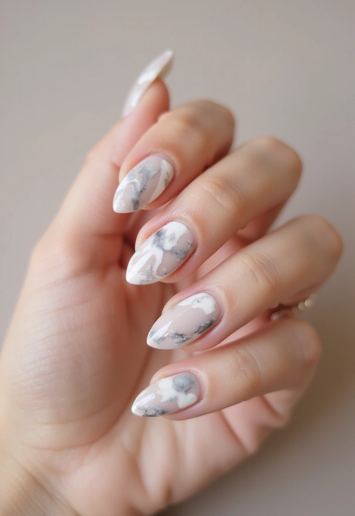 18 Nude Sheer Nail Designs That Are Perfect for Any Occasion! - 12. Marble Effect
