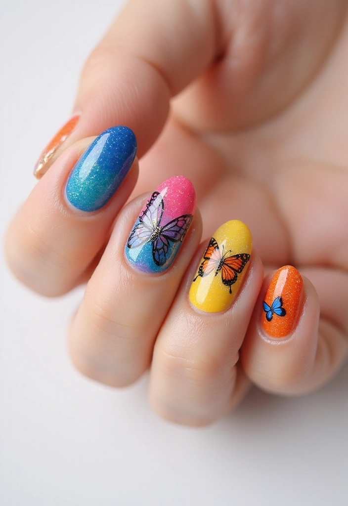 18 Trendy Butterfly Nail Manicures to Try This Season (Get Ready for Compliments!) - 15. Butterfly Nail Wraps