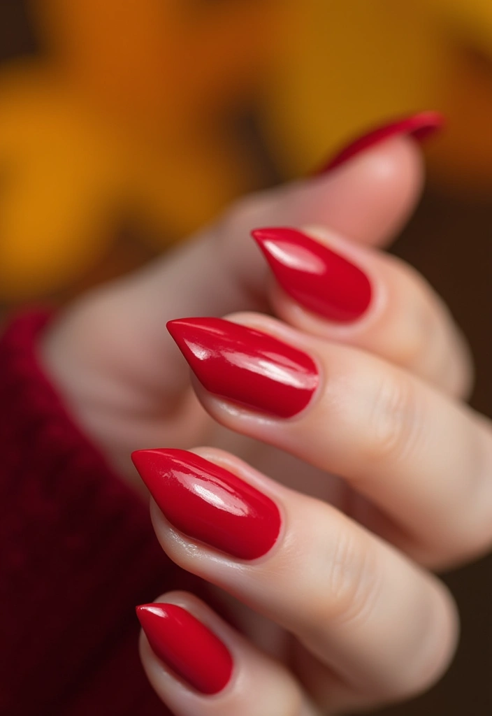 18 Trendy Fall Nail Shapes That Will Elevate Your Autumn Game! - 11. Vivid V-Cut