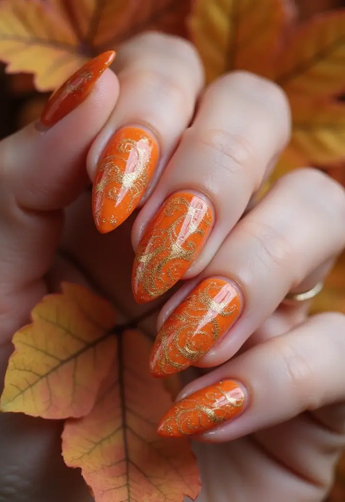 18 Trendy Fall Nail Shapes That Will Elevate Your Autumn Game! - 13. Whimsical Wave