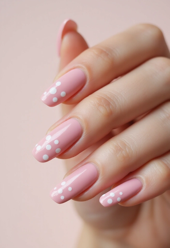 20 Cute Pink and White Polka Dot Nail Designs That Will Brighten Your Day! - 3. Polka Dot French Tips