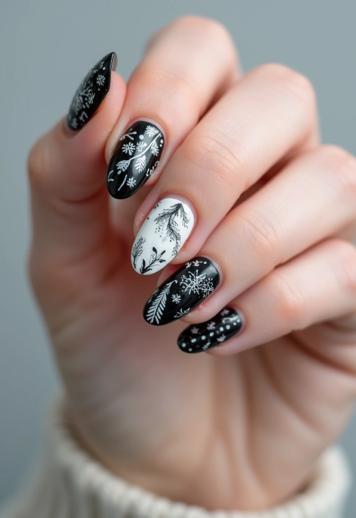 21 Minimalist Black and White Nail Designs That Are Perfect for Every Occasion! - 20. Seasonal Themes