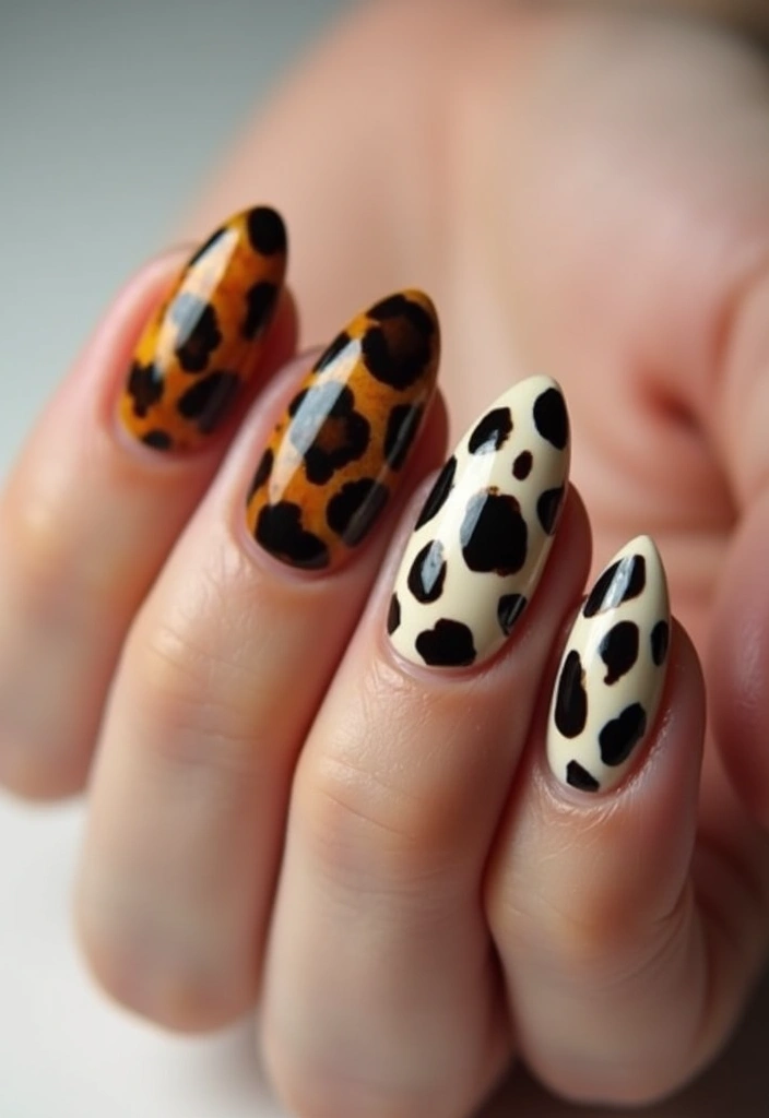 25 Mixed Animal Print Nail Designs That Will Make Your Friends Jealous! - 5. Bold Mixed Prints